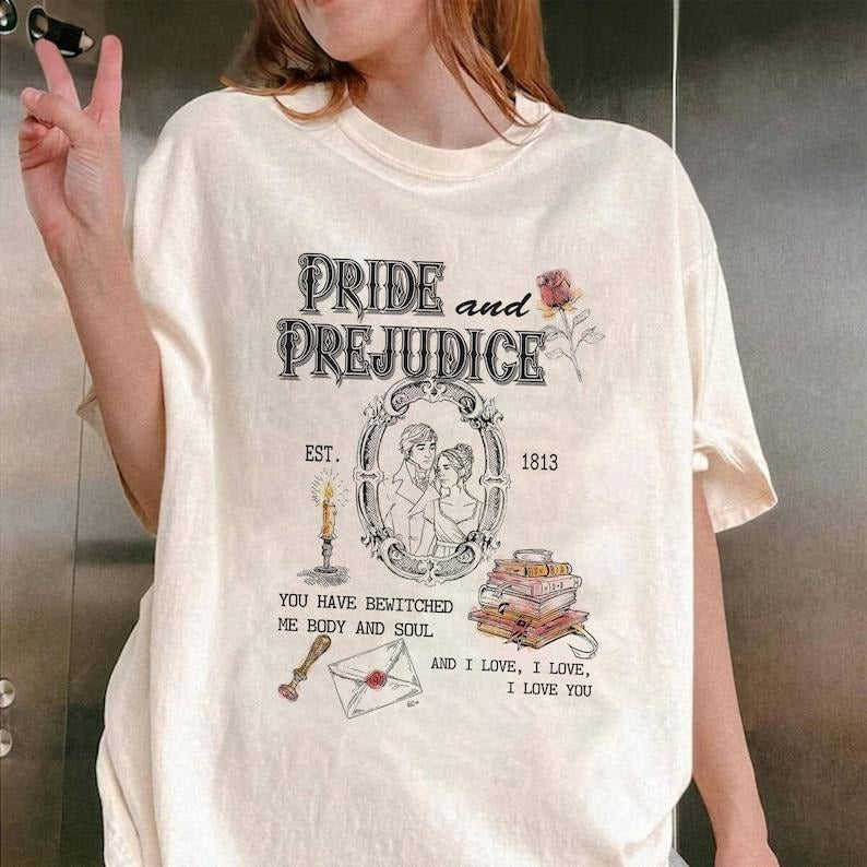 Pride and Prejudice quotes Sweatshirt Fitzwilliam Darcy Elizabeth Bennet Shirt Bookish Tee | Funny Tee | Book Lovers...