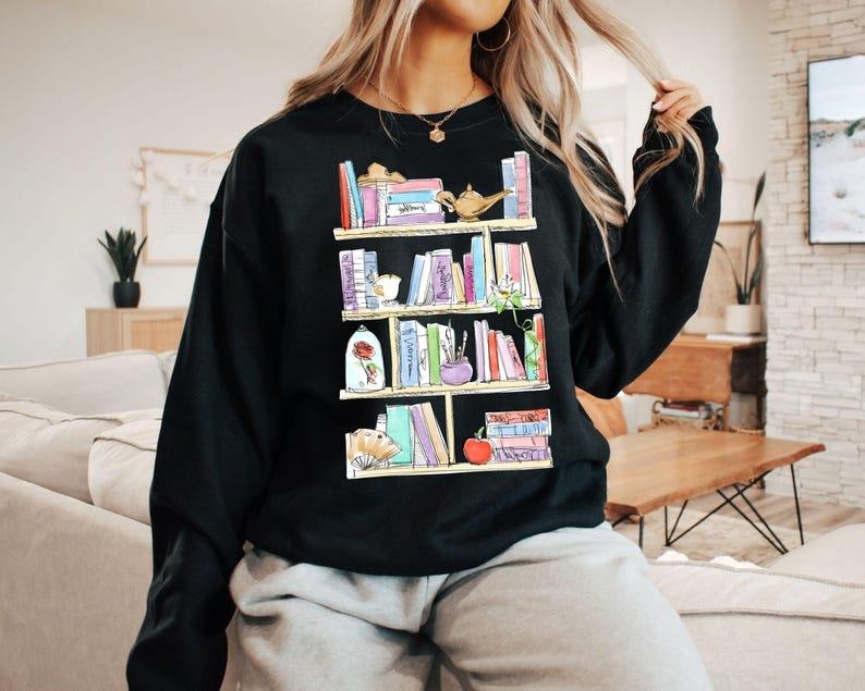 Princess Book Shirt,  Teacher Librarian Shirt,  Book Lover Shirt, Belle's Library Shirt, y Book Worm Hoodie, Sweatshirt