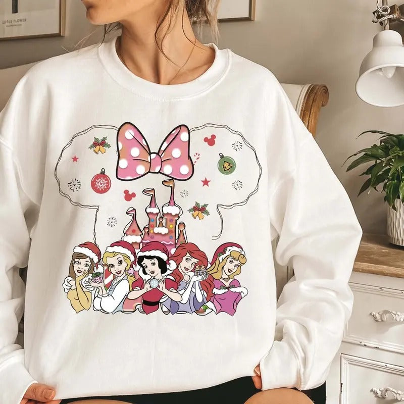 Princess Christmas Sweatshirt Tshirt, Christmas Shirt, Girls Matching Christmas Tee, Girls Trip Sweater Hoodie