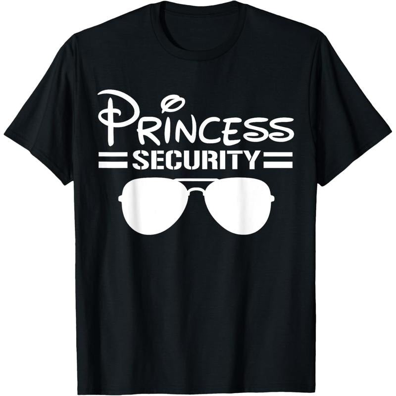Princess Security Perfects Presents Funny Birthday Halloween Party Design T-Shirt - Kids - Unisex-Adults - Black - Short...