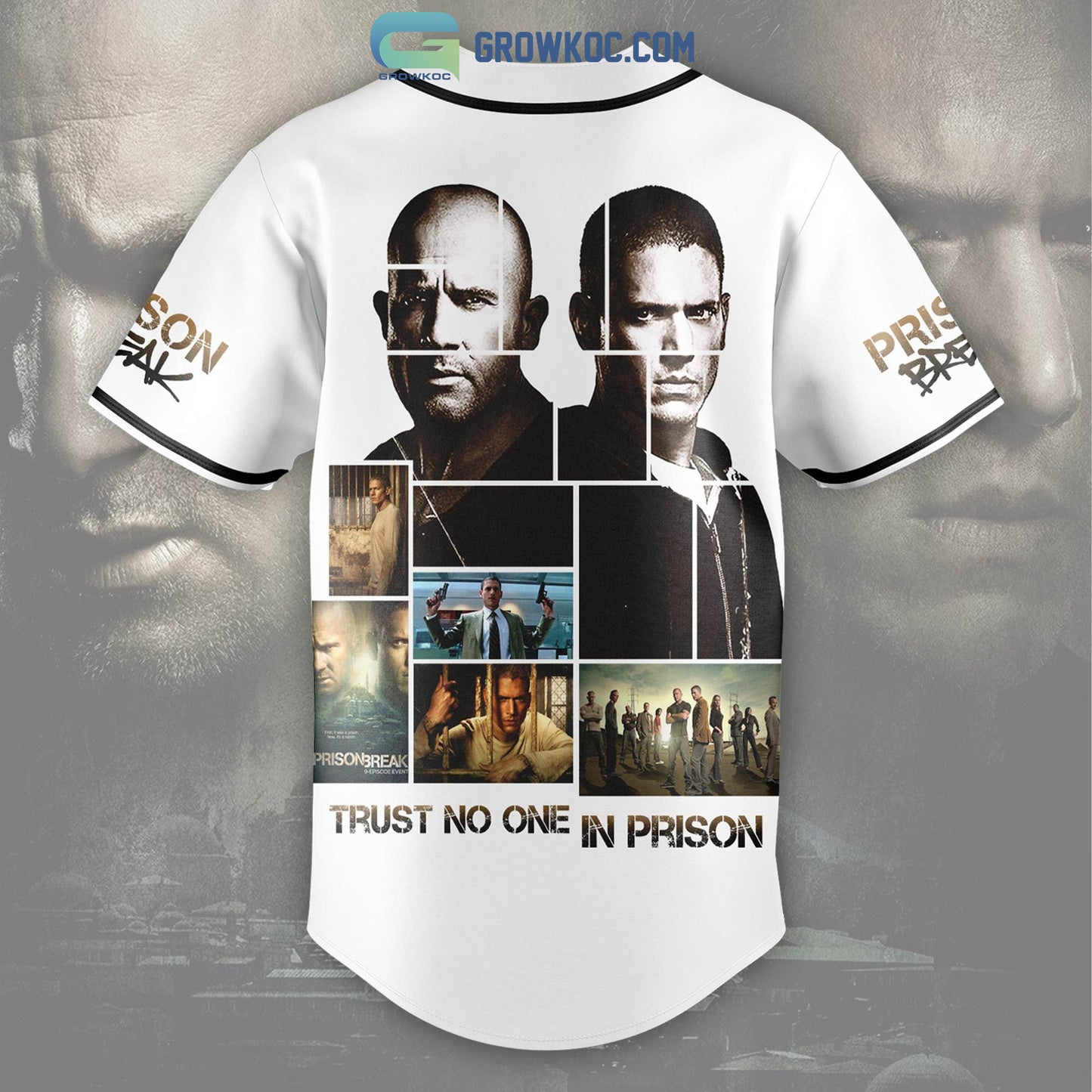Prison Break Trust No One In Prison White Design Baseball Jersey