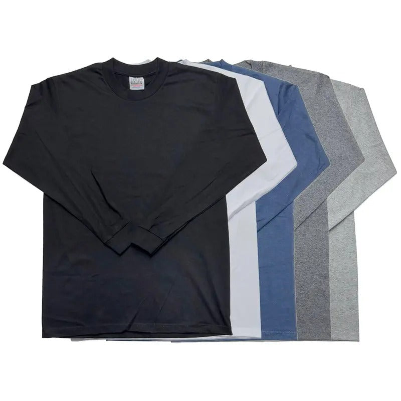 Pro Club Men's Heavyweight Cotton Long Sleeve Crew Neck T-Shirt Hoodie, Sweatshirt | WearSparks.com