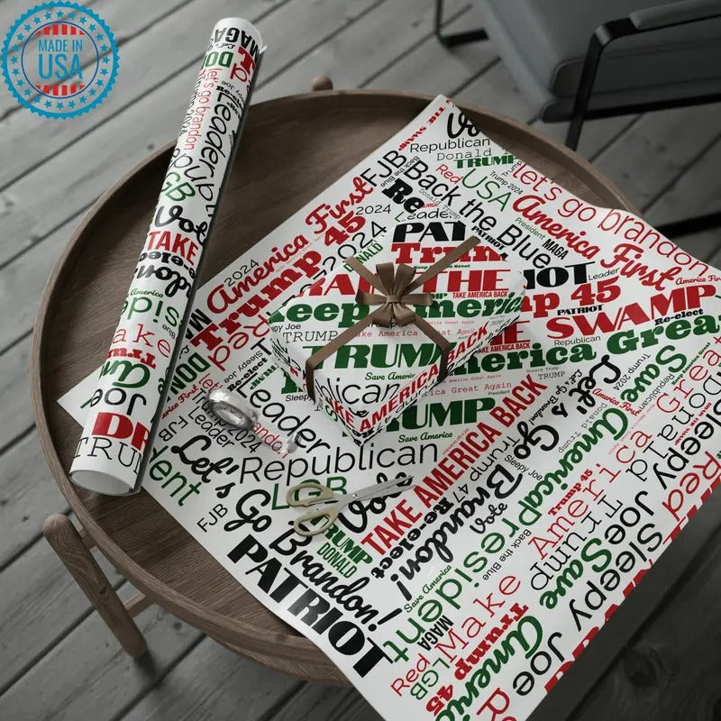 Pro Trump Gift Wrap for Gifts Christmas - Let's Go Brandon Gift Wrap - Maga Save America T-Shirts, Hoodie, Sweatshirt