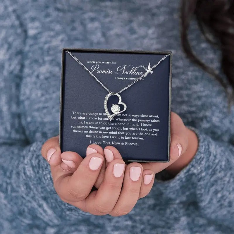 Promise Necklace for Girlfriend, A Sentimental Gift for Your Future Wife. Love-Infused Necklace with Personalized Message...