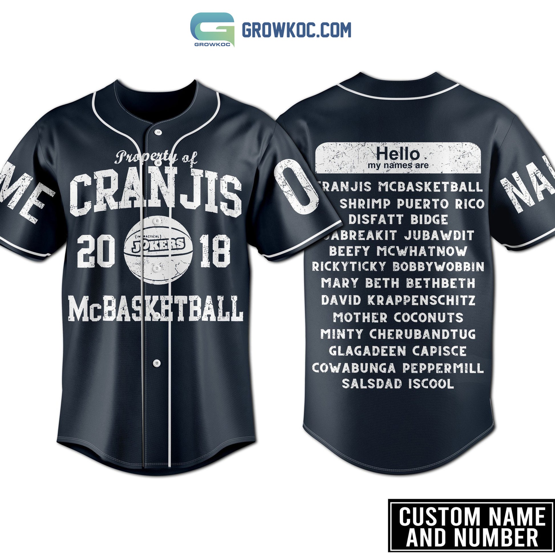 Property Of Cranjis 2023 McBasketball Personalized Baseball Jersey