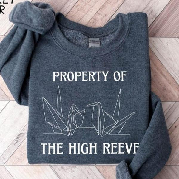 Property of the High Reeve Sweatshirt, Paper Crane Sweatshirt, Bookish Merch Shirt, Book Lover Gift Shirt, Manacled Dark...