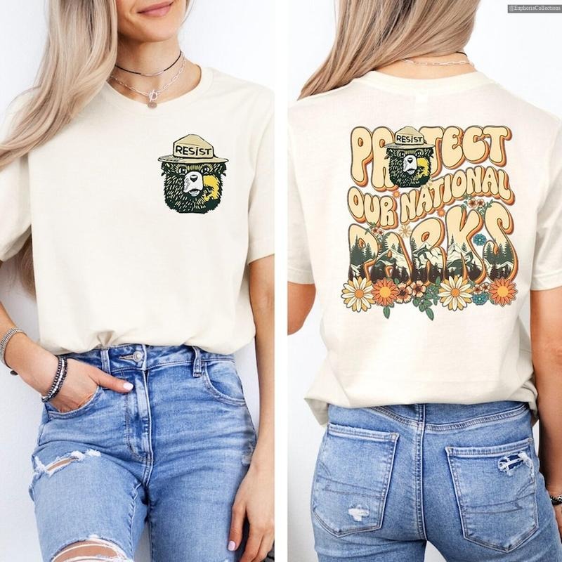 Protect Our National Park Bear Shirt, Environmental Activism Tee, Nature Parks Shirt, Anti FDT Resist Animal Tee , Global...
