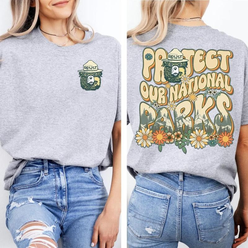 Protect Our National Parks 2 Sides T-Shirt, Subtle Anti Jump Shirt, Respect The Local Wildlife T-Shirt, Yosemite Joshua...