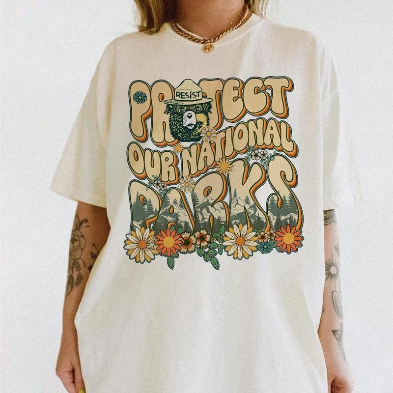 Protect Our National Parks T-Shirt,  Bear National Parks Support Tee, Public Lands Conservation, Support National Parks,...
