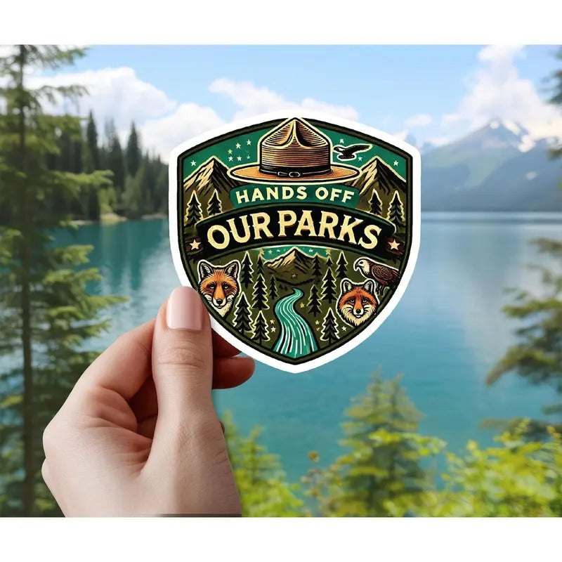 Protect Our Parks Sticker | Hands of Our National Parks Decal | Public Land | Resist Laptop Sticker | Anti Trump Drilling...
