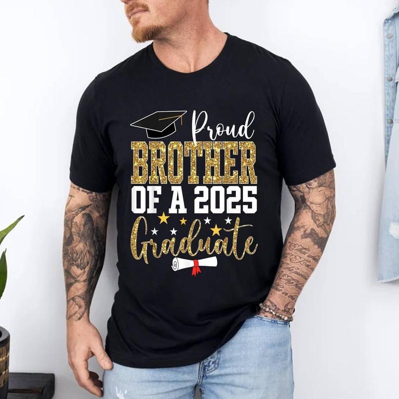 Proud Brother of A 2025 Graduate Brother Graduation 2025 T-Shirt | Unisex Cotton Tee, Short Sleeve, Size S-3XL Hoodie,...