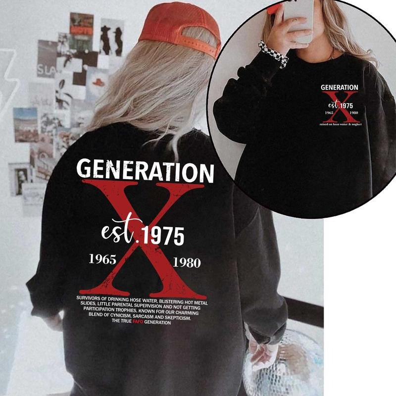Proud Gen X Member Shirt Customize Gen X Est Year Shirt New Version Raised on Hose Water and Neglect Shirt Generation X T...