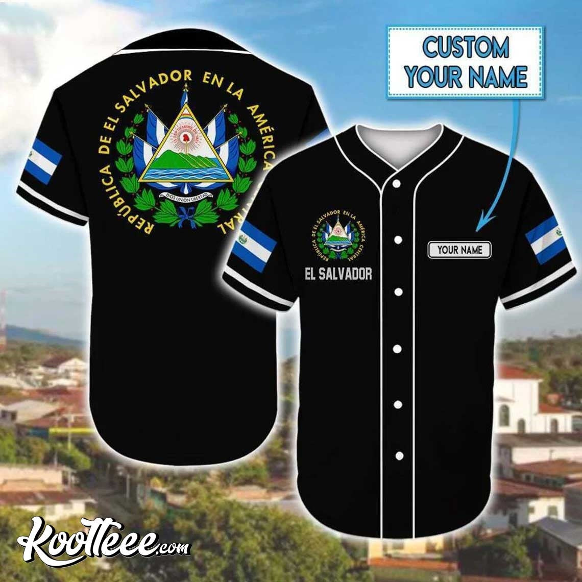 Proud Of El Savaldor Custom Name Baseball Jersey