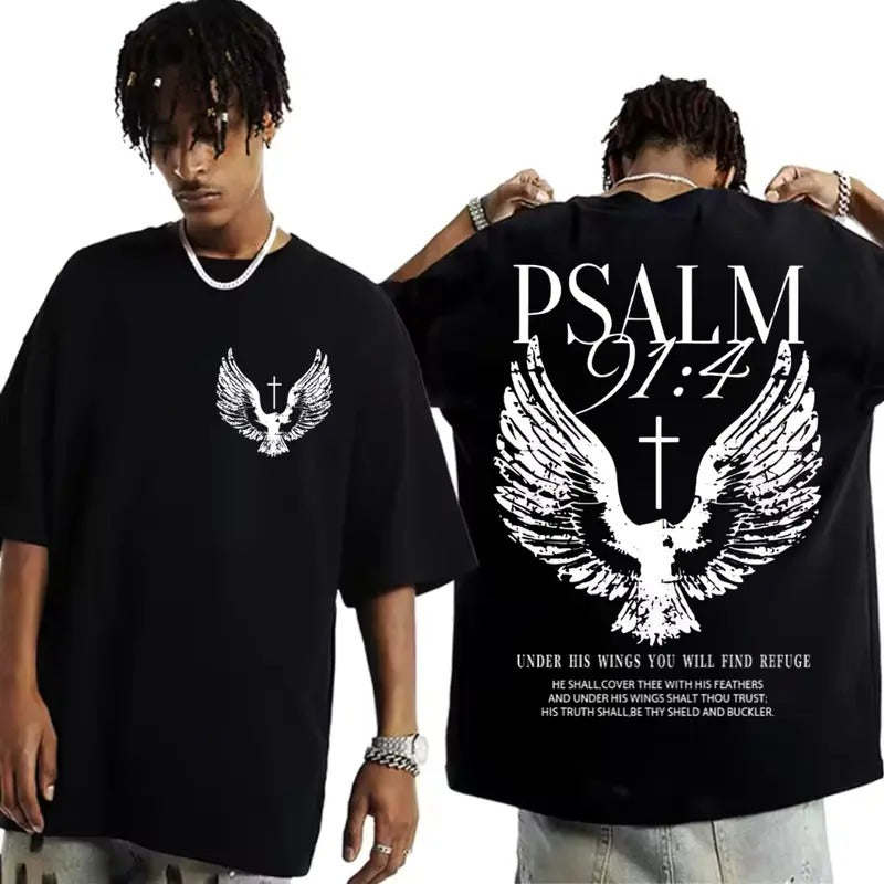 Psalm 91 double Side Tees ,Gift for Men Christian Shirt Jesus Shirt for Women Faith Shirt Bible Verse, Clothes for Daily...