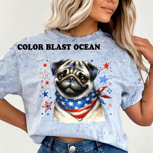 Pug Patriotic Dog Shirt ~ Unisex Apparel Relaxed Fit Printed In The USA Clothing Womenswear Casual Comfort Cotton Top...