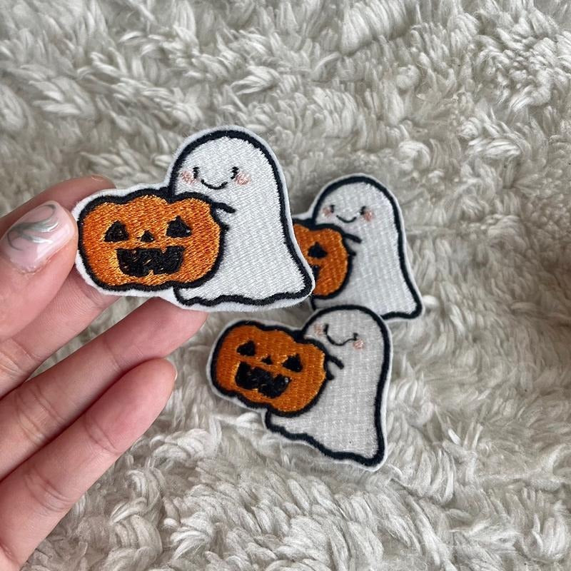 Pumpkin Ghostie Iron On Patch T-Shirts, Hoodie, Sweatshirt | WearSparks.com