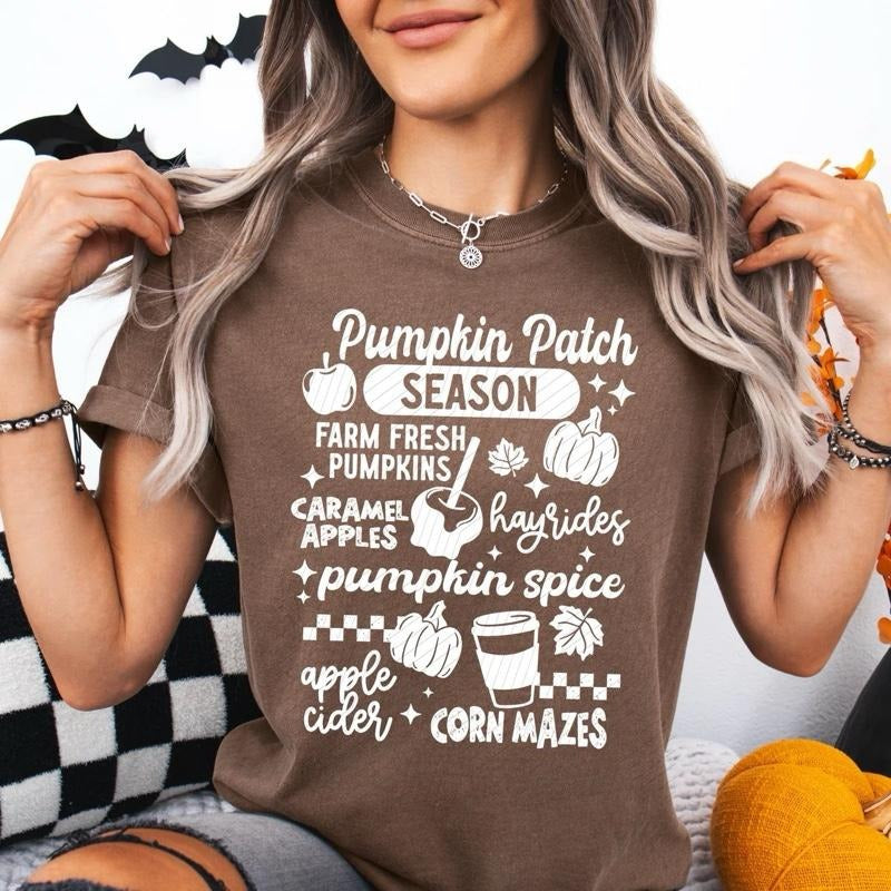 Pumpkin Patch Season - Screen Print Transfer T-Shirts, Hoodie, Sweatshirt | WearSparks.com