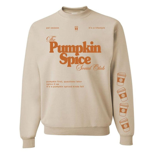'Pumpkin Spice Social Club' Crewneck Sweatshirt T-Shirts, Hoodie | WearSparks.com