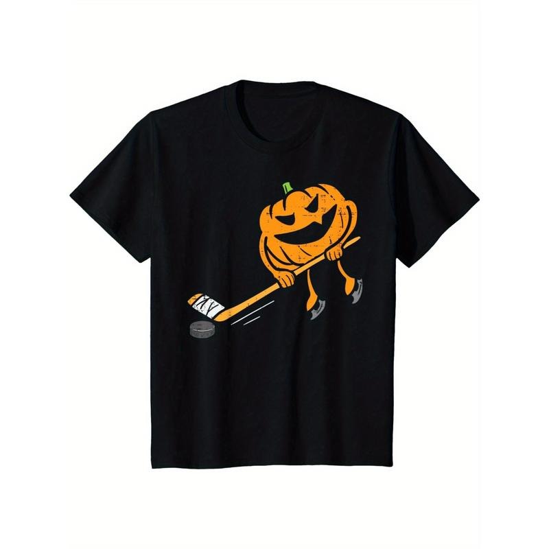 Pumpkin playing hockey funny Halloween costume sports T-shirt Made in USA Hoodie, Sweatshirt | WearSparks.com