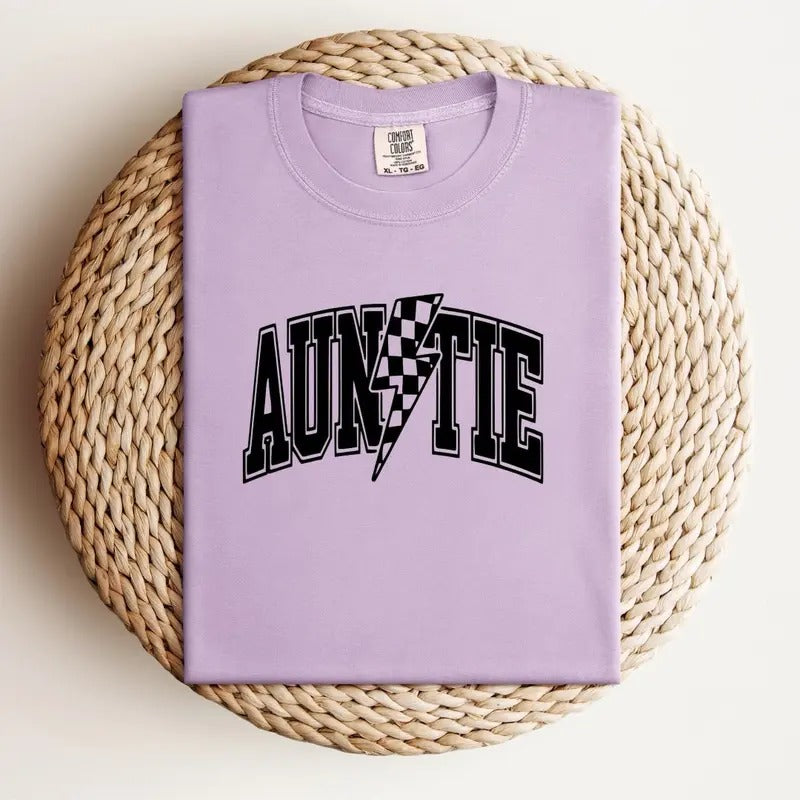 Purple Auntie Lightening Bolt Tshirt Hoodie, Sweatshirt | WearSparks.com