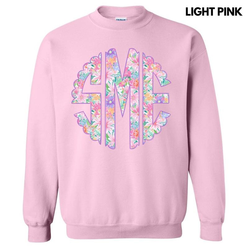 Purple Blossoms Monogram Sweatshirt 'NLB' T-Shirts, Hoodie | WearSparks.com