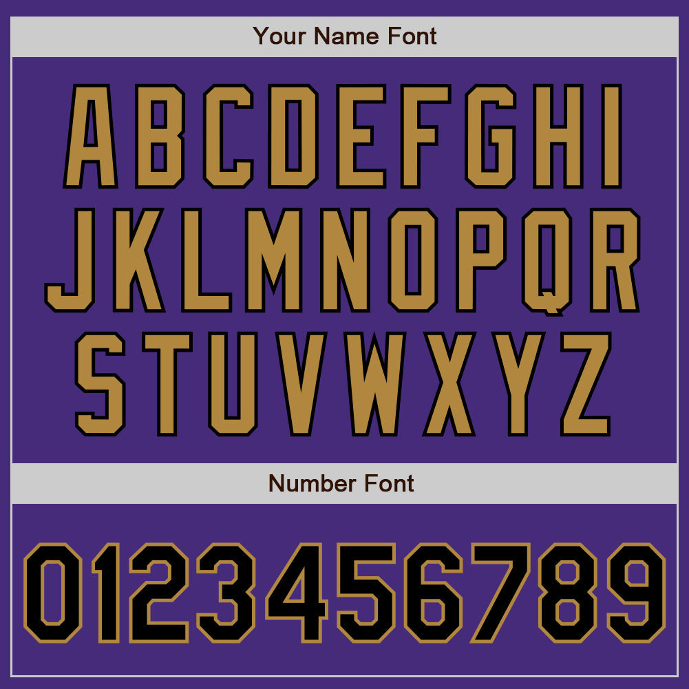 Custom Purple Black-Old Gold Authentic Baseball Jersey
