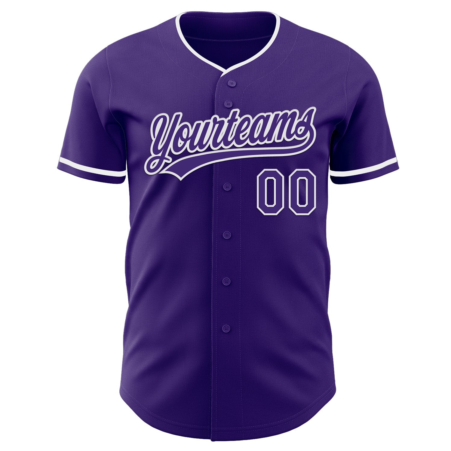 Custom Purple White Authentic Baseball Jersey
