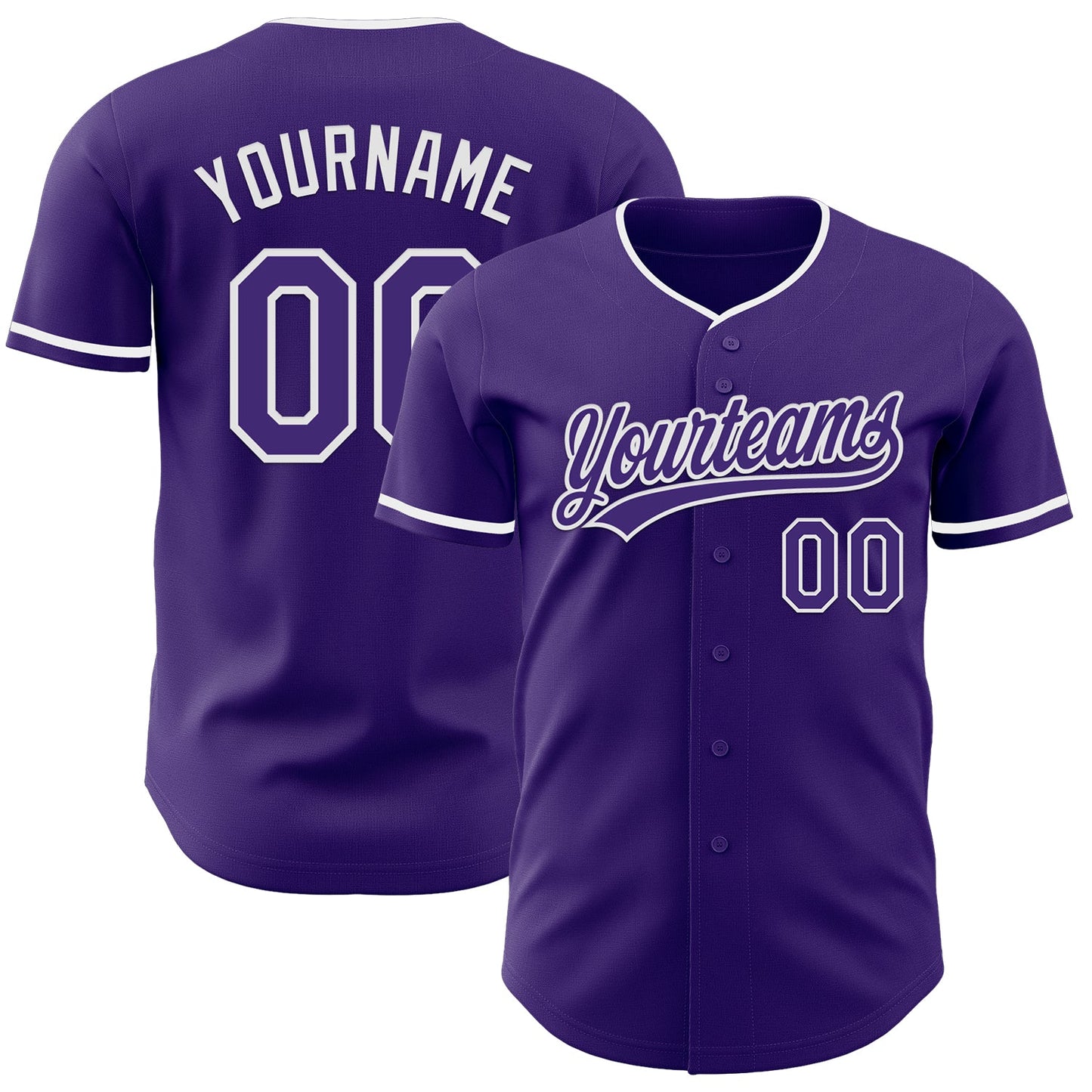 Custom Purple White Authentic Baseball Jersey