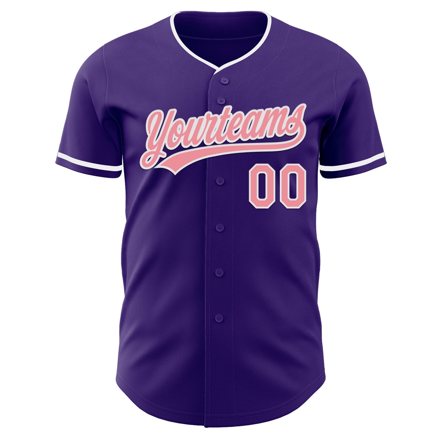 Custom Purple Medium Pink-White Authentic Baseball Jersey