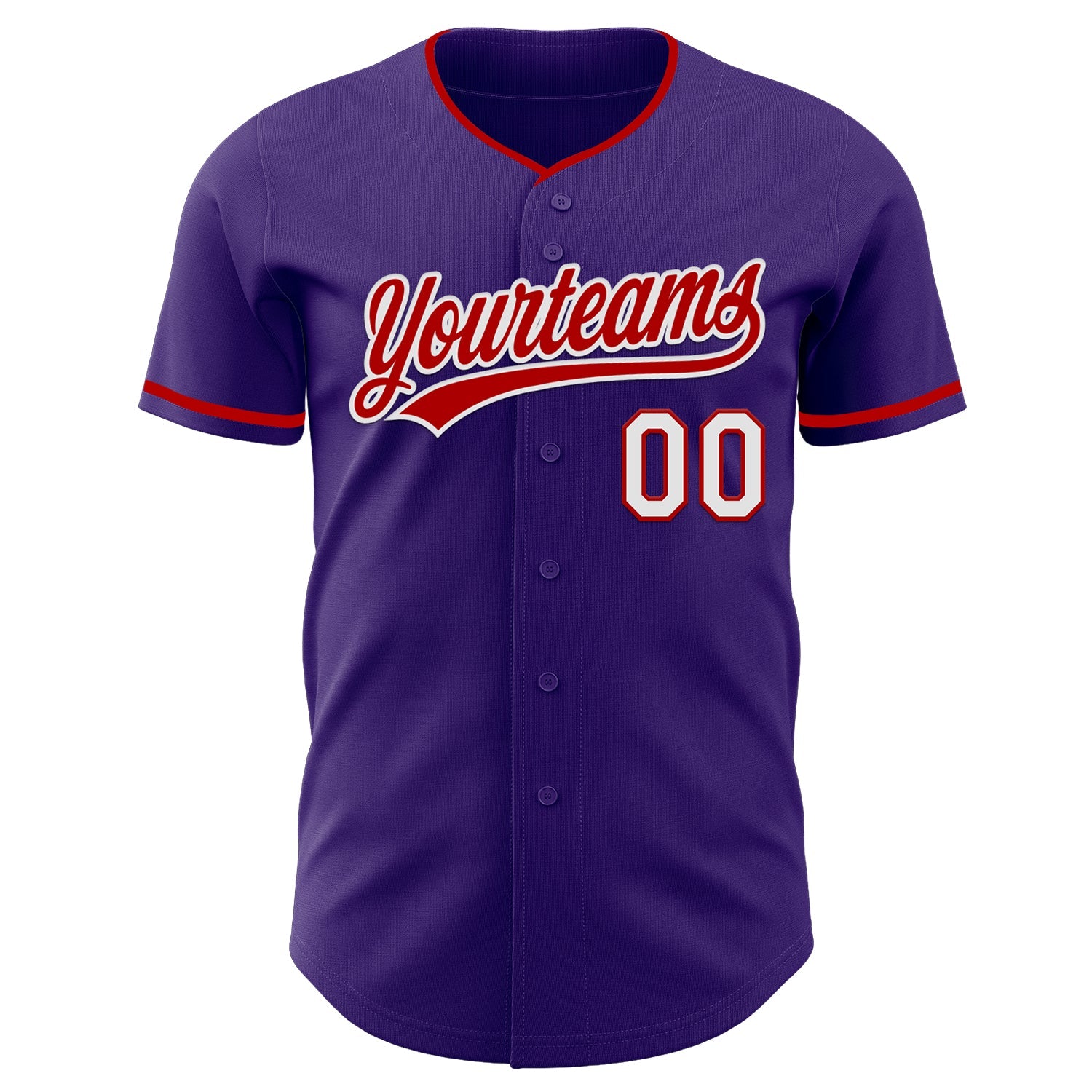 Custom Purple Red-White Authentic Baseball Jersey