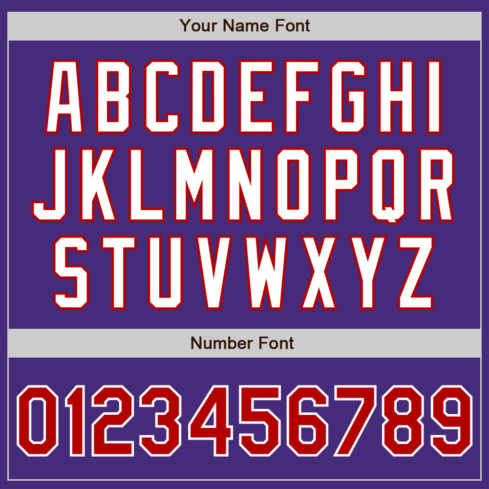 Custom Purple Red-White Authentic Baseball Jersey