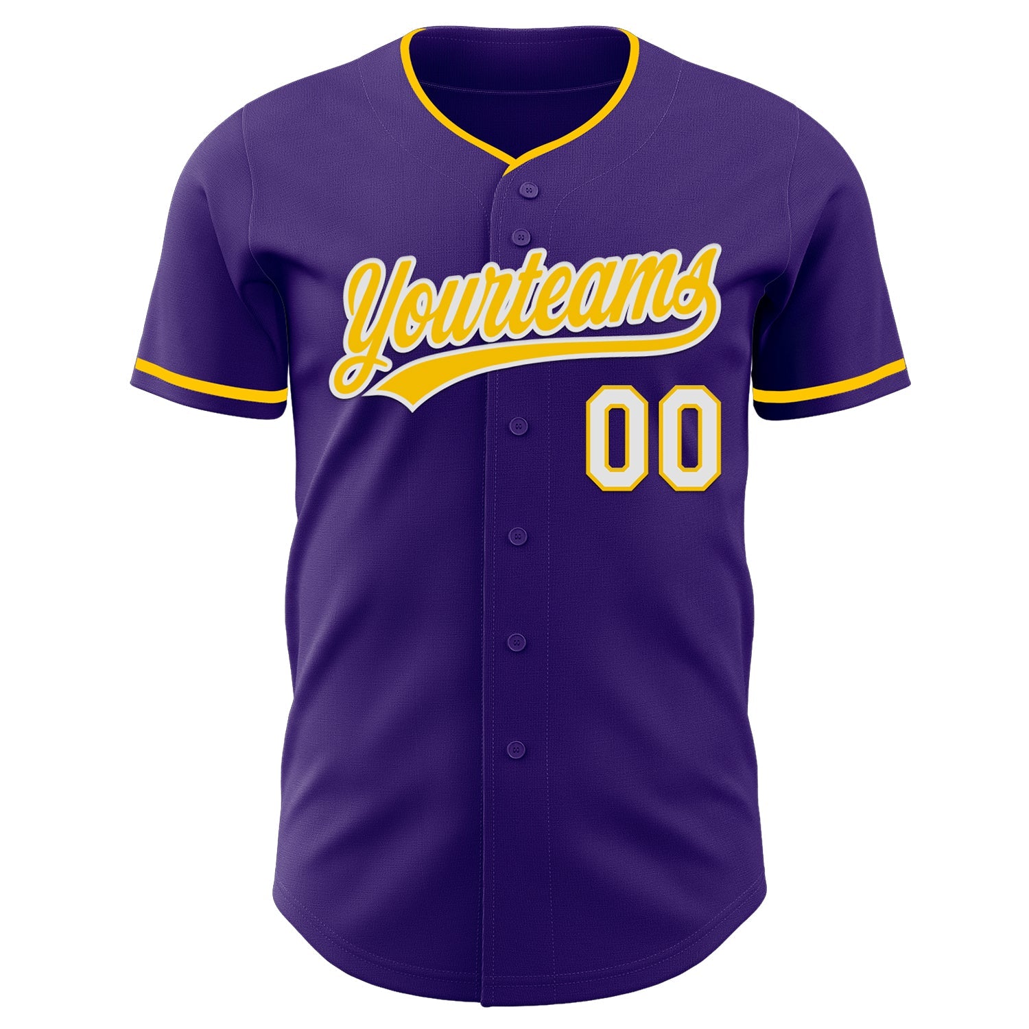 Custom Purple Yellow-White Authentic Baseball Jersey