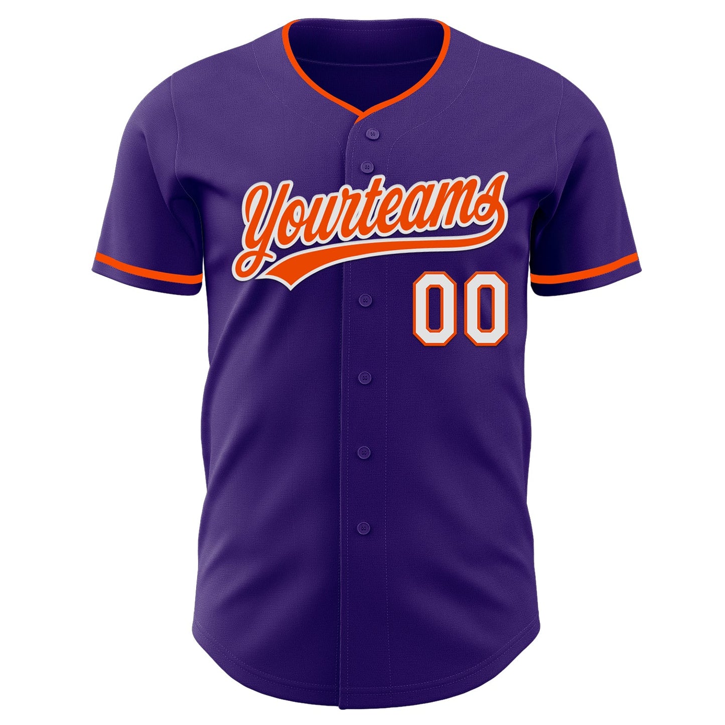 Custom Purple Orange-White Authentic Baseball Jersey