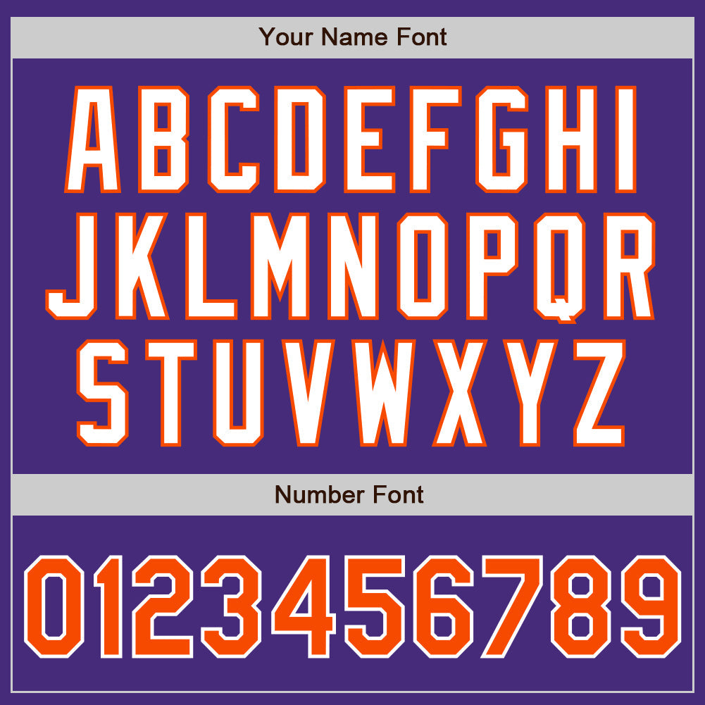 Custom Purple Orange-White Authentic Baseball Jersey