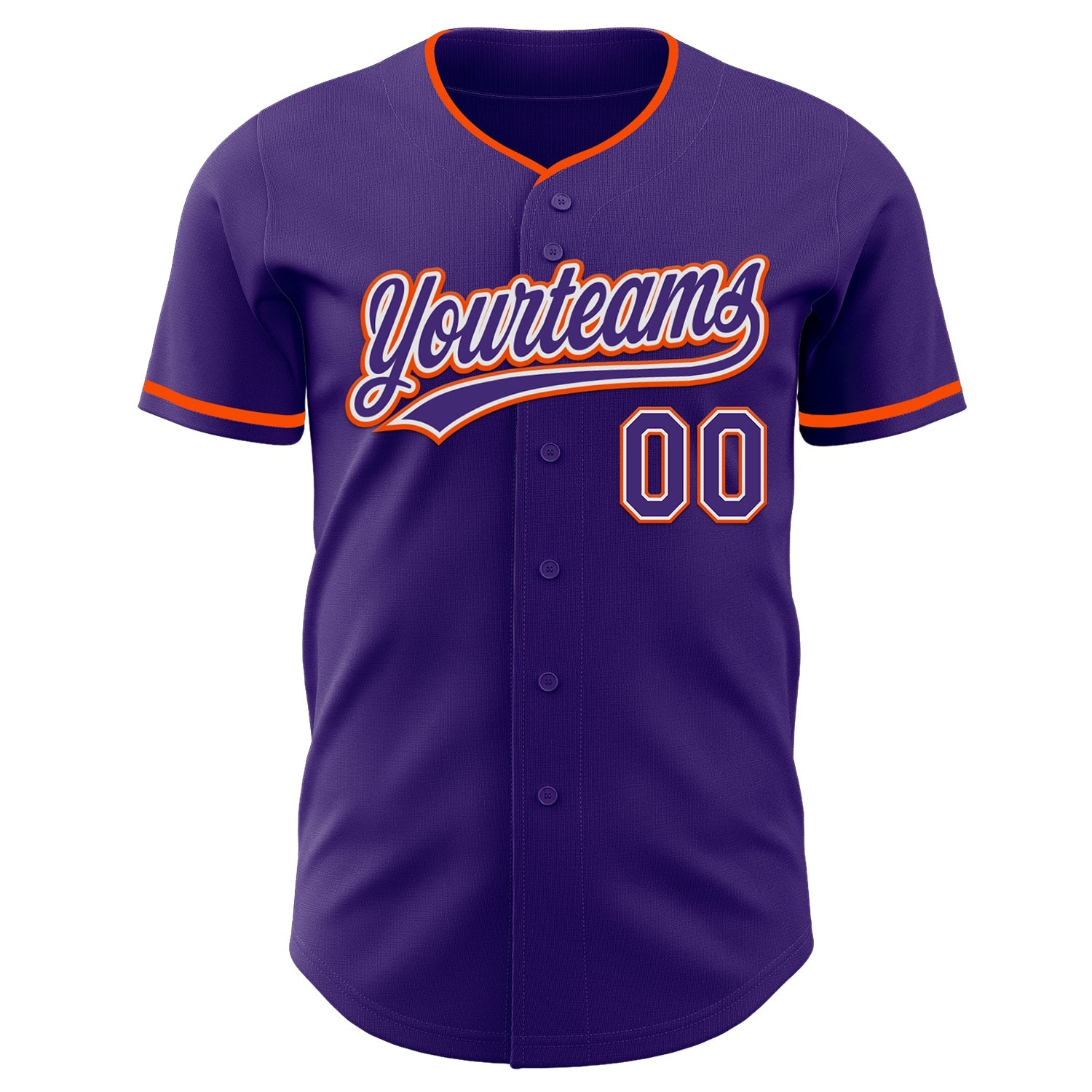 Custom Purple White-Orange Authentic Baseball Jersey