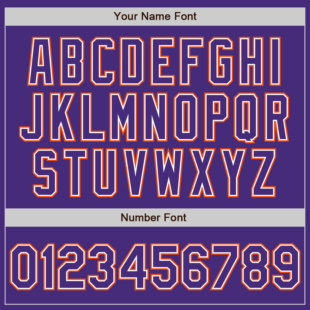 Custom Purple White-Orange Authentic Baseball Jersey