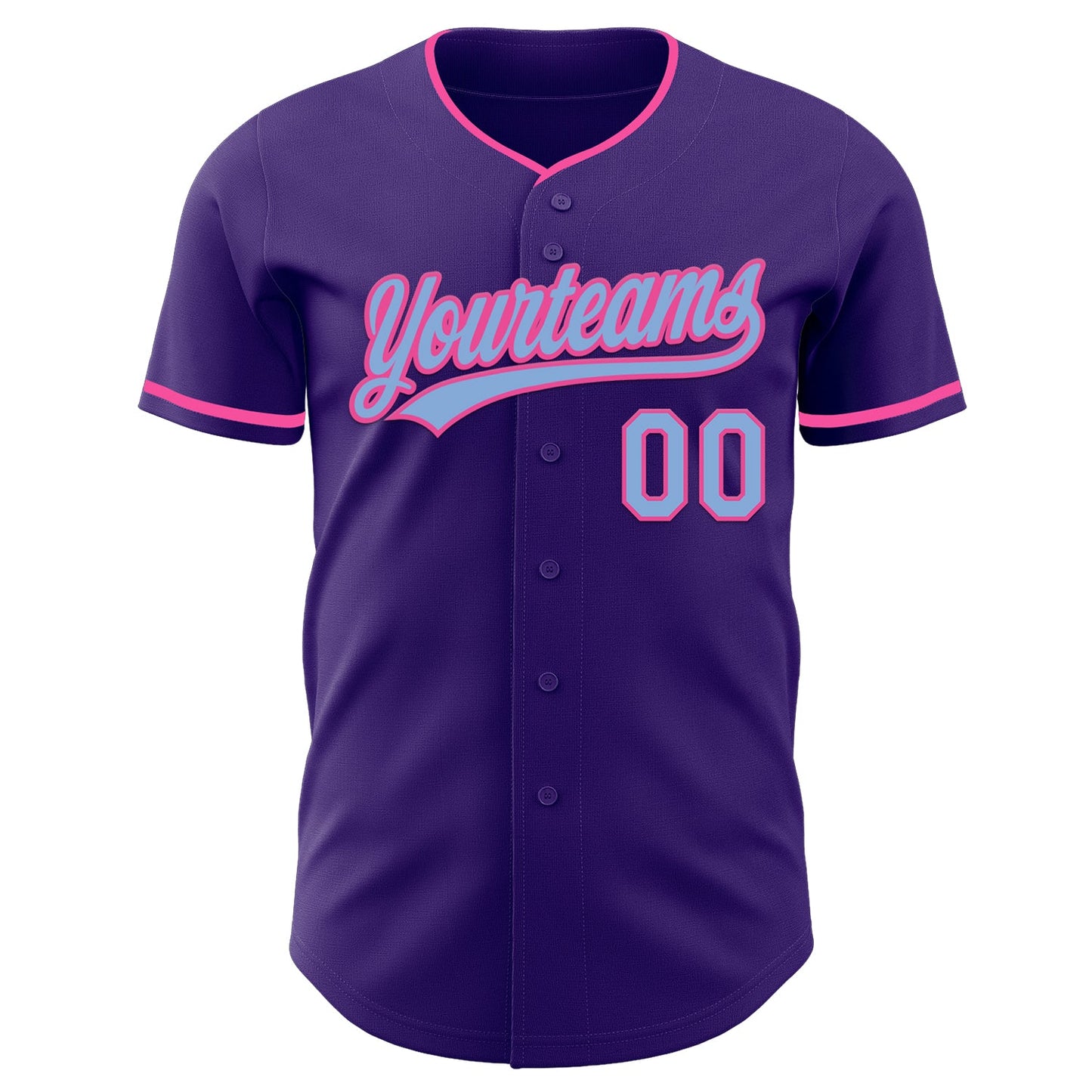 Custom Purple Light Blue-Pink Authentic Baseball Jersey