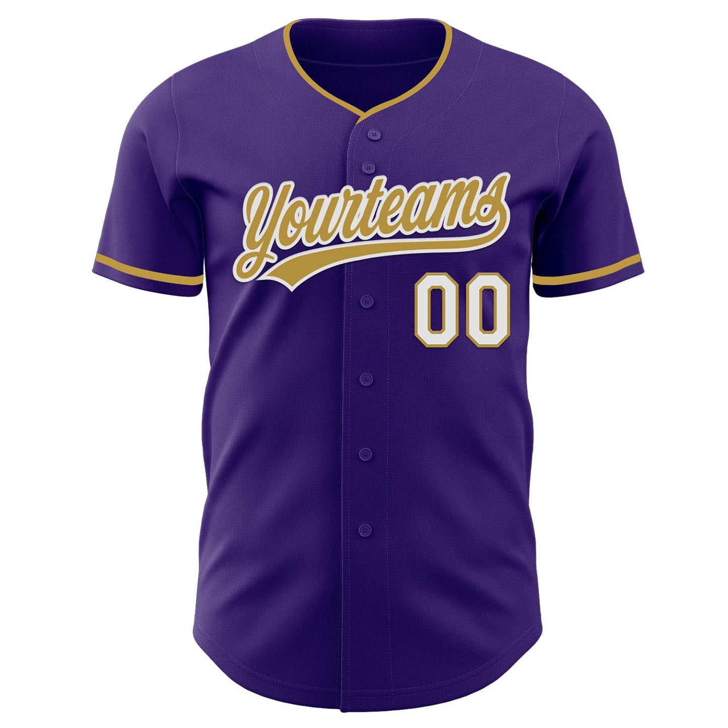Custom Purple Old Gold-White Authentic Baseball Jersey