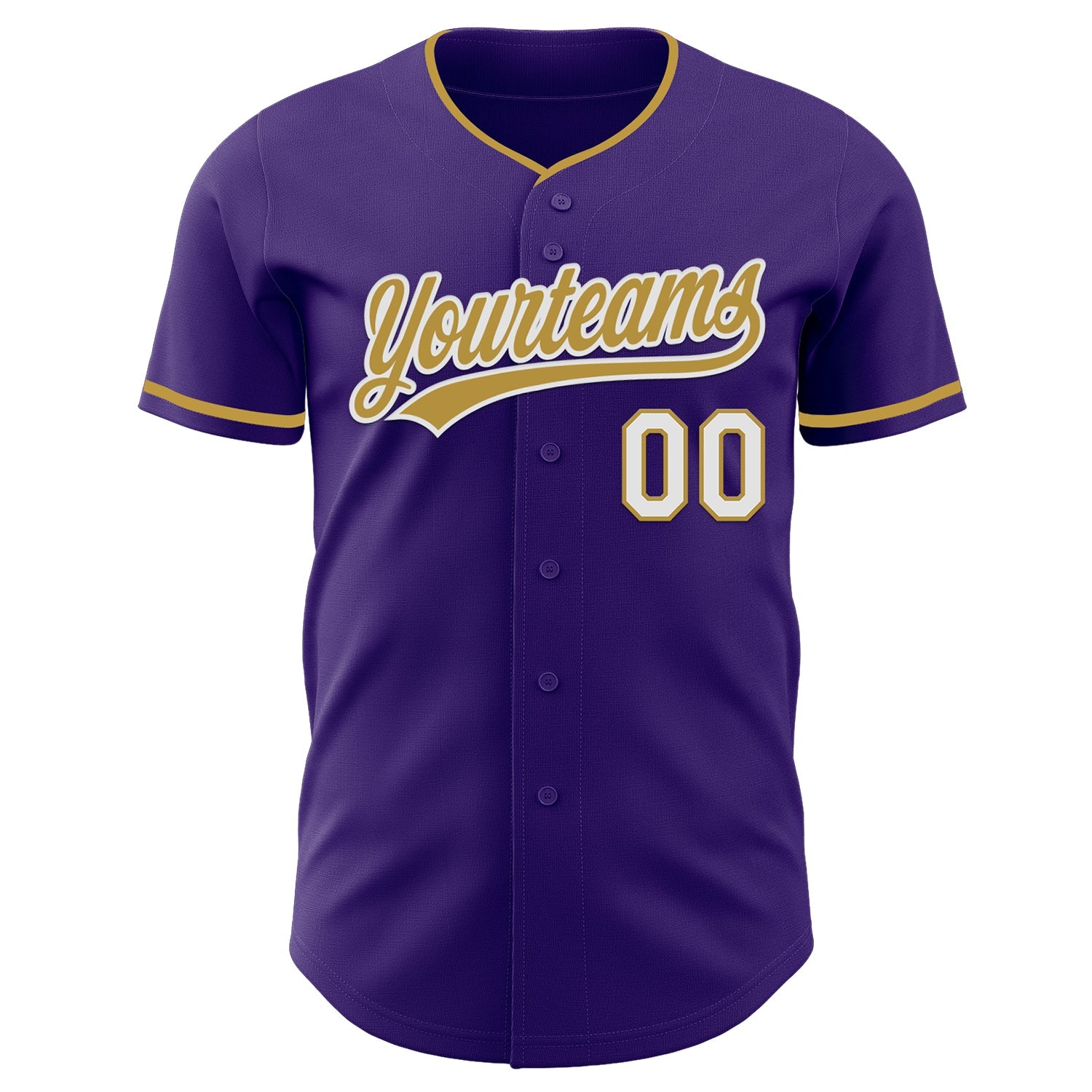 Custom Purple Old Gold-White Authentic Baseball Jersey