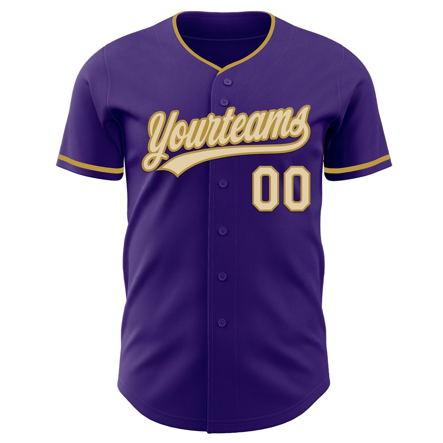 Custom Purple Cream-Old Gold Authentic Baseball Jersey