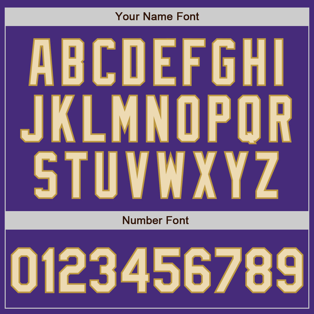 Custom Purple Cream-Old Gold Authentic Baseball Jersey