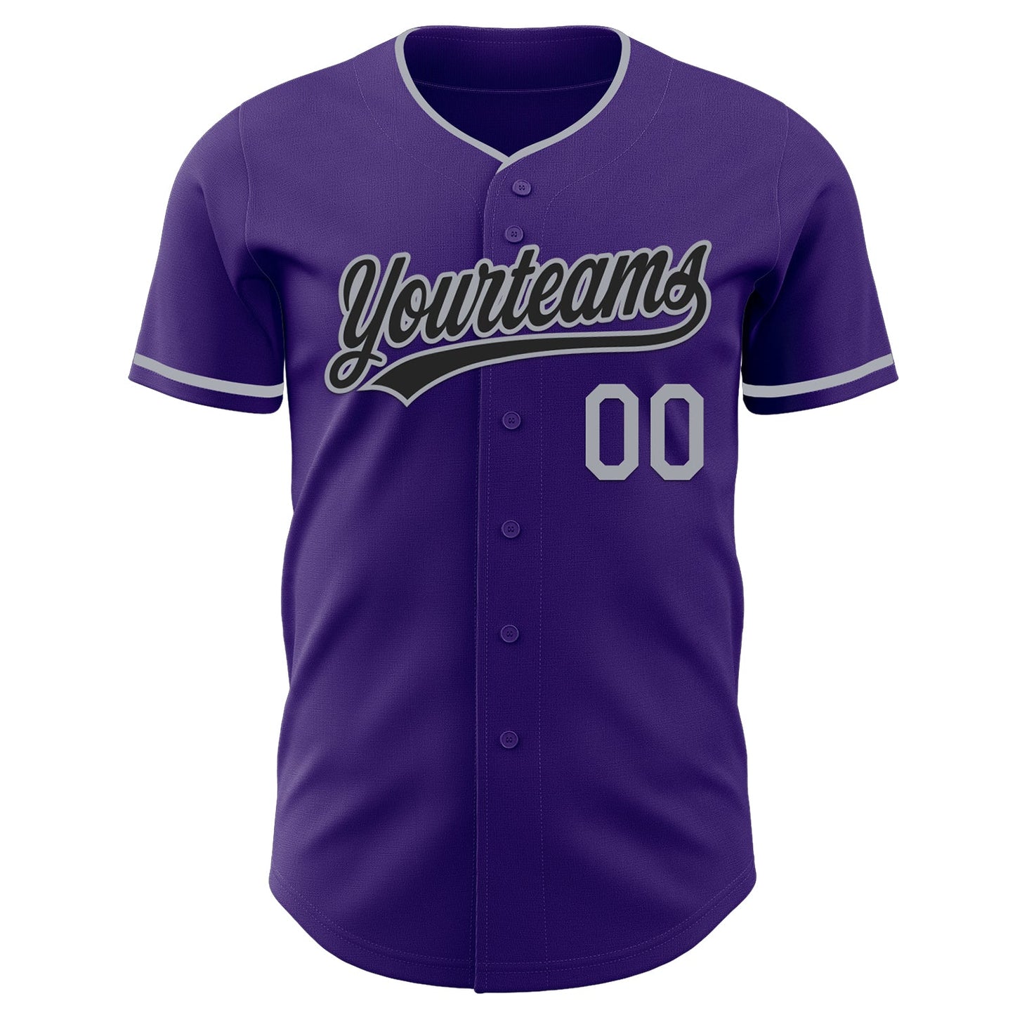 Custom Purple Black-Gray Authentic Baseball Jersey