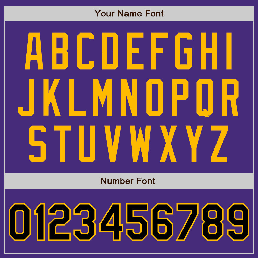 Custom Purple Black-Gold Authentic Baseball Jersey