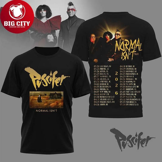 Puscifer Normal Isnt Tour 2026 Rock Band Concert Two Sided Shirt
