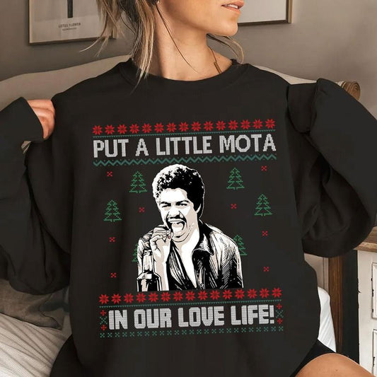 Put A Little Mota In Our Love Life Ugly Sweater, Labamba Mexican Movie Shirt, Old Movie Christmas Shirt, Christmas Ugly...