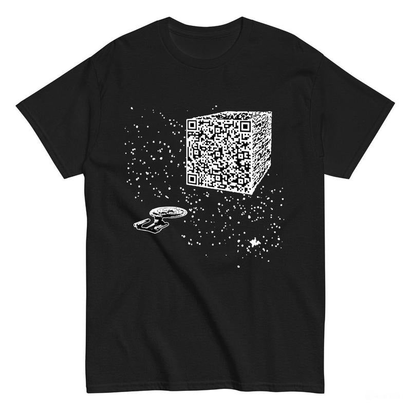 QR Code Cube We are The Borg T-Shirt, Funny 90s Tee Casual Cotton Hoodie, Sweatshirt | WearSparks.com