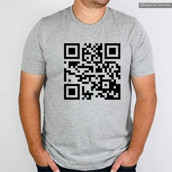 QR F*CK YOU! QR Code Unisex Crew Tee - Funny Saying Shirt - Sarcastic Gift for Friends - Gift for Coworker - Gift For Him
