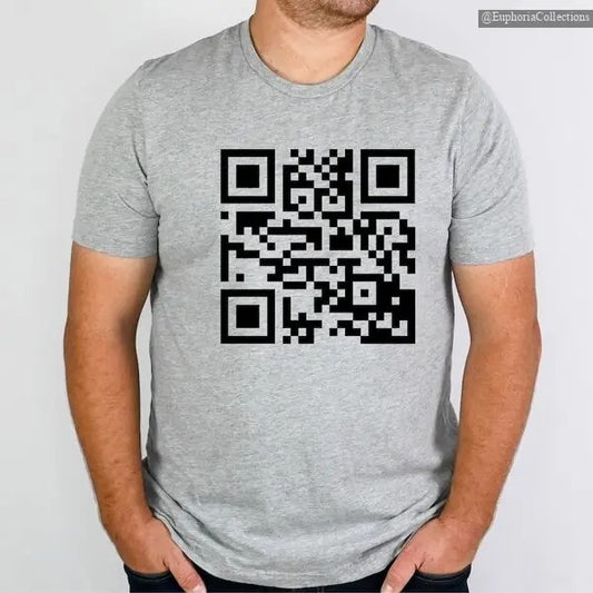 QR F*CK YOU! QR Code Unisex Crew Tee - Funny Saying Shirt - Sarcastic Gift for Friends - Gift for Coworker - Gift For Him
