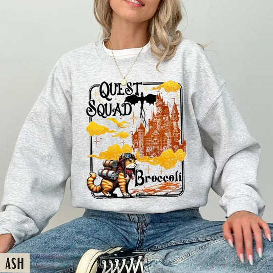 Quest Squad Broccoli Sweatshirt, Onyx Storm Quest Squad T-Shirt, Fourth Wing Series Tee Shirt, Ridoc Romantasy Shirt,...