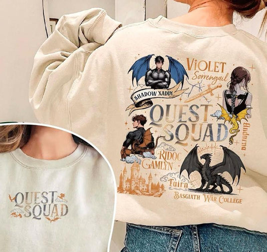 Quest Squad Broccoli Sweatshirt, Onyx Storm Shirt, Dragon Rider Sweater, Tairn And Andarna Shirt, Bookish Shirt, Fourth...
